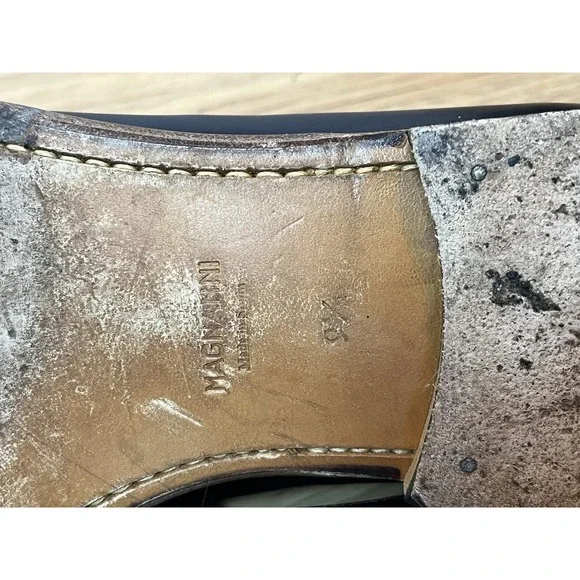 Magnanni Men's Shoes Size 9.5 Split Toe Black Leather Dress Shoes 14809 - Picture 5 of 9